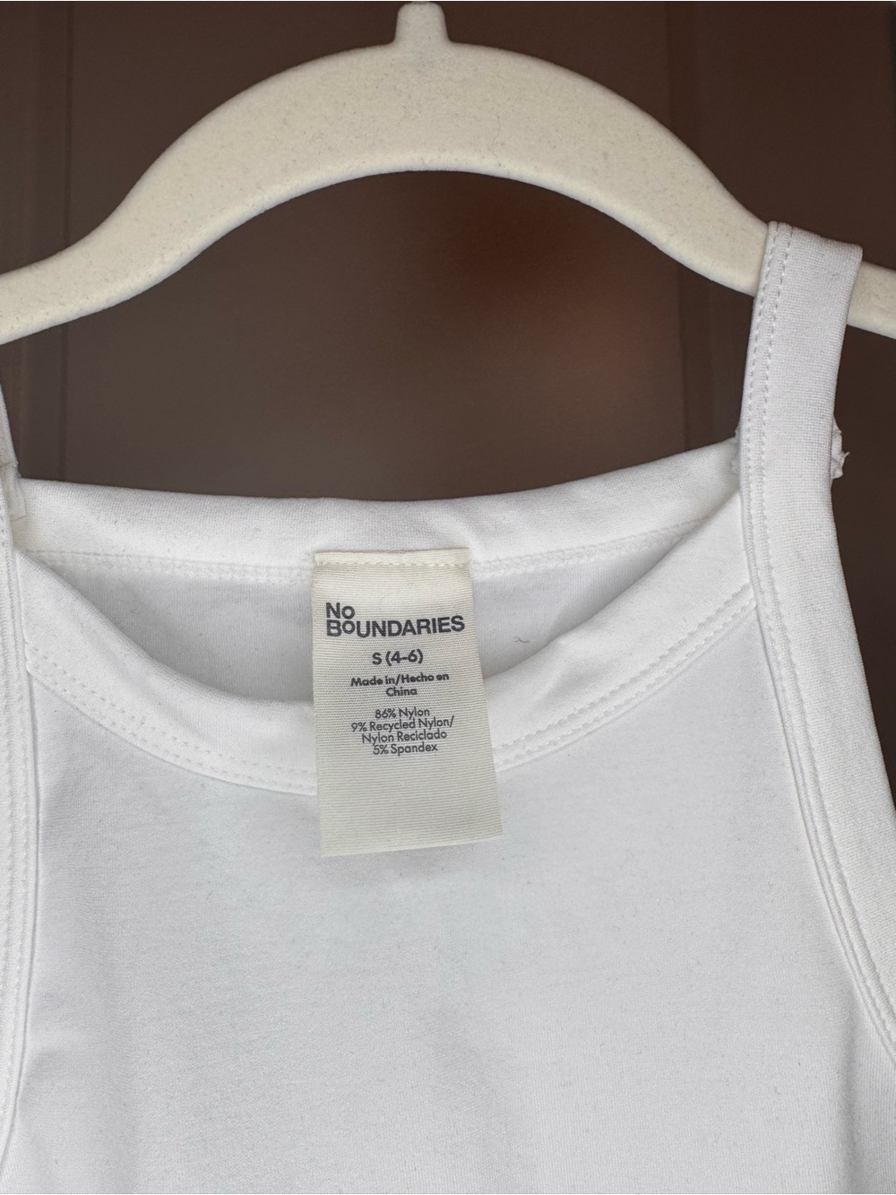 No Boundaries White Ribbed Racerback Tank